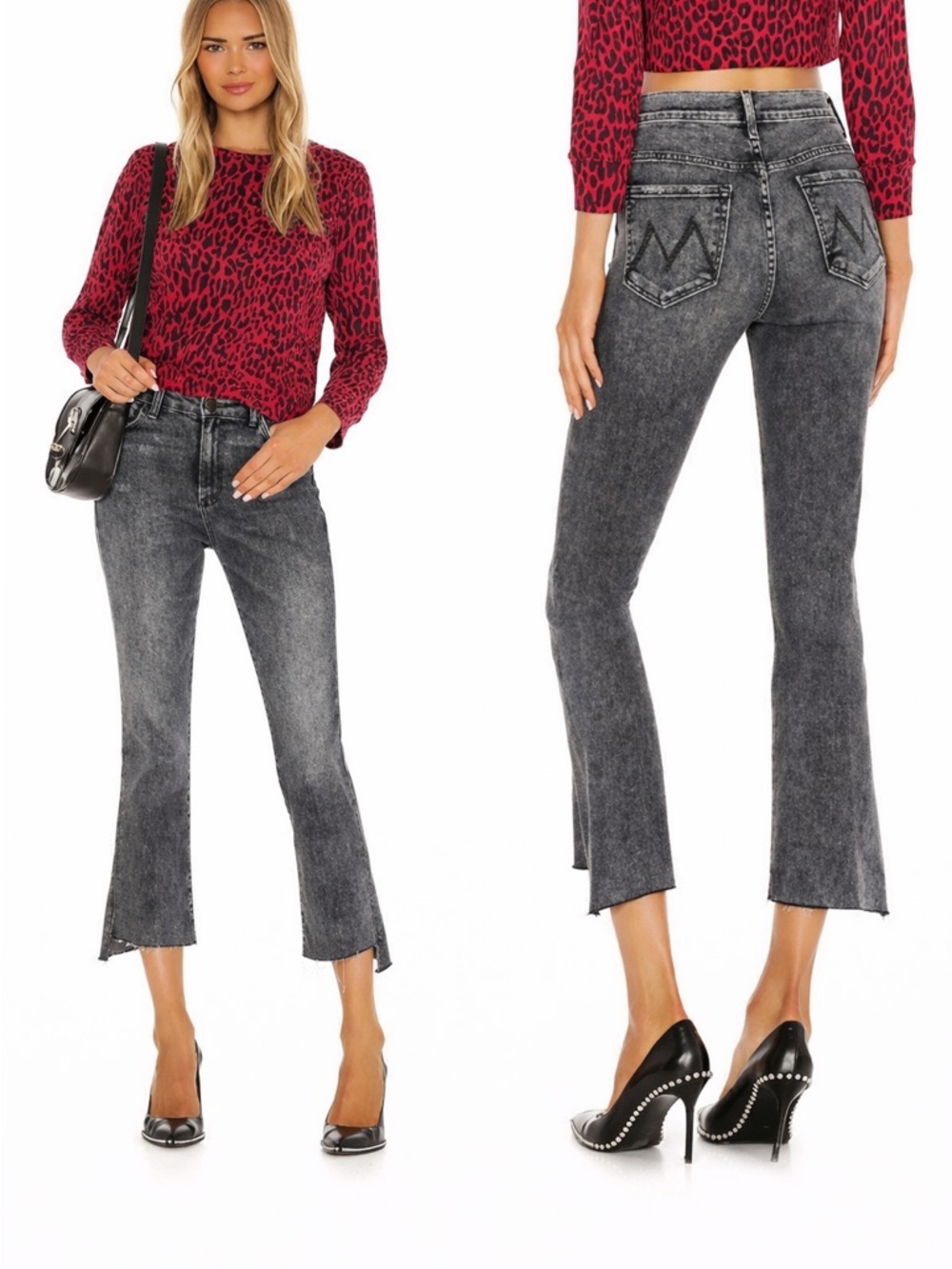 MOTHER Insider Crop Step Fray Jeans Train Stops Wash Size 26